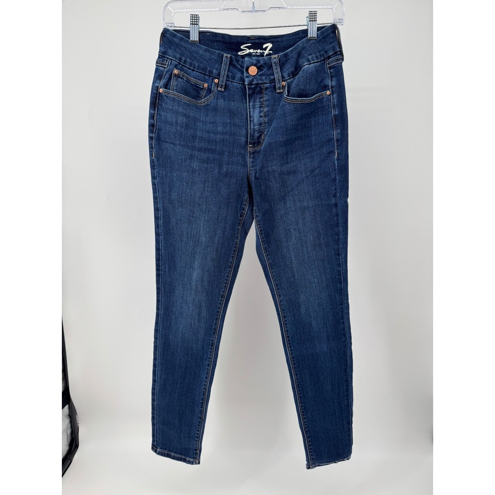 Seven7 Tummyless‎ High Rise Skinny Jeans Mulan Dark Wash Womens 6 MY1975DE25